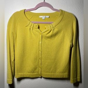 Boden Mustard Cashmere Cardigan